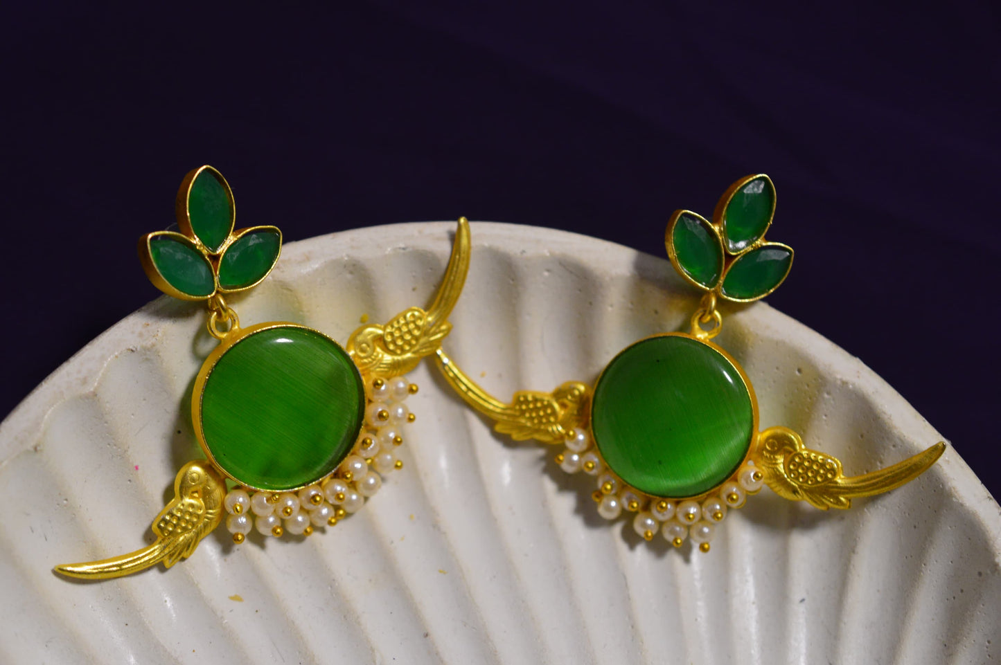 Peacock Green Earrings