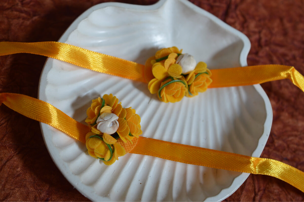 yellow mogra flower set - Bling and Ring